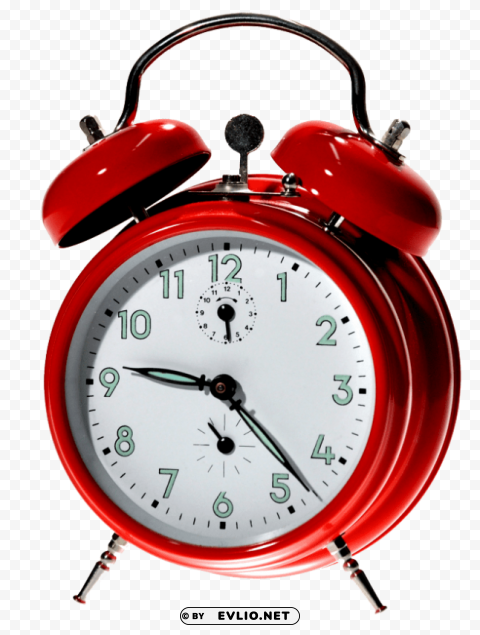 red alarm clock PNG format