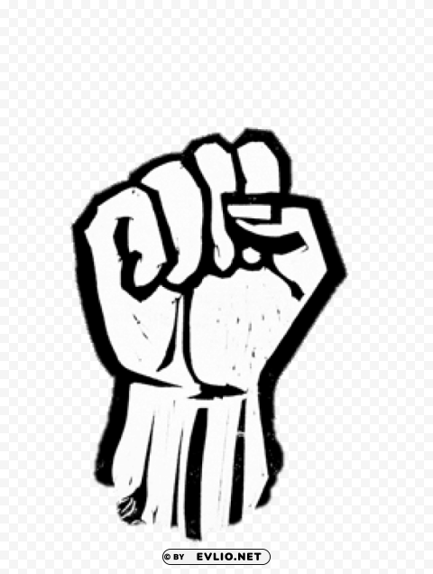 clenched fist illustration PNG with isolated background
