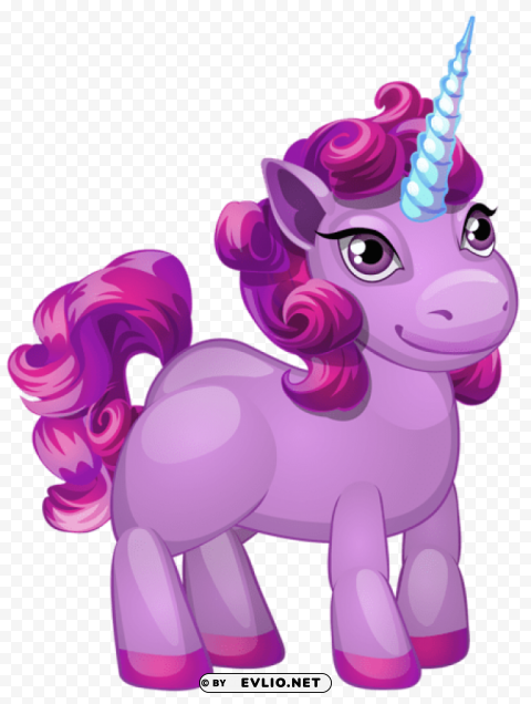 Cute Purple Pony Clean Background Isolated PNG Art