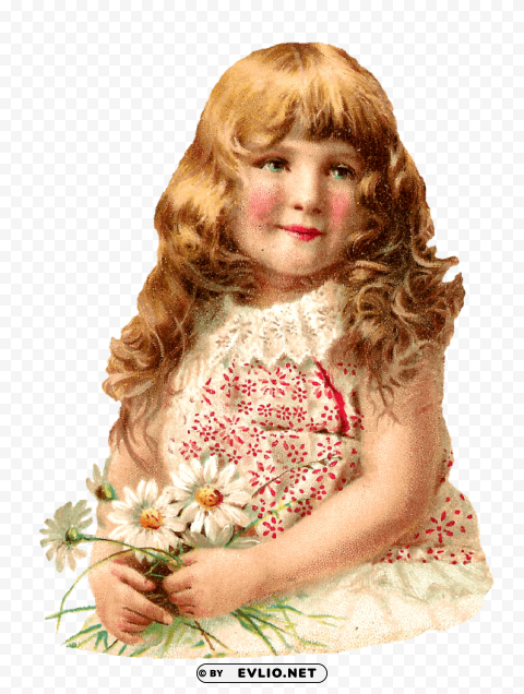 girl with flowers victorian PNG transparent photos vast collection