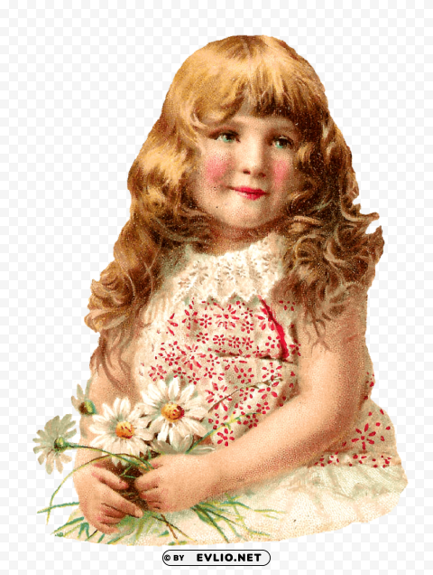 Transparent background PNG image of girl with flowers victorian PNG transparent photos vast collection - Image ID 9bae8f69