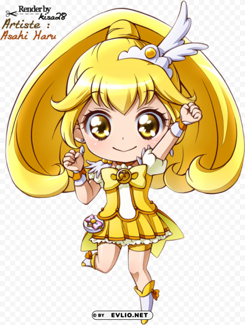 glitter force pretty cure chibi Isolated Element in Transparent PNG