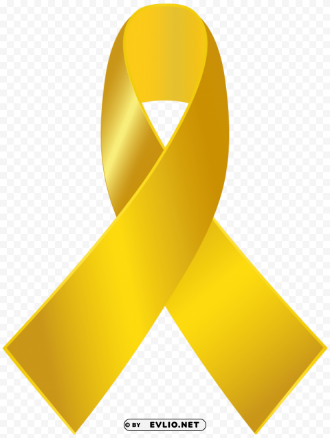 gold awareness ribbon PNG Graphic with Transparency Isolation