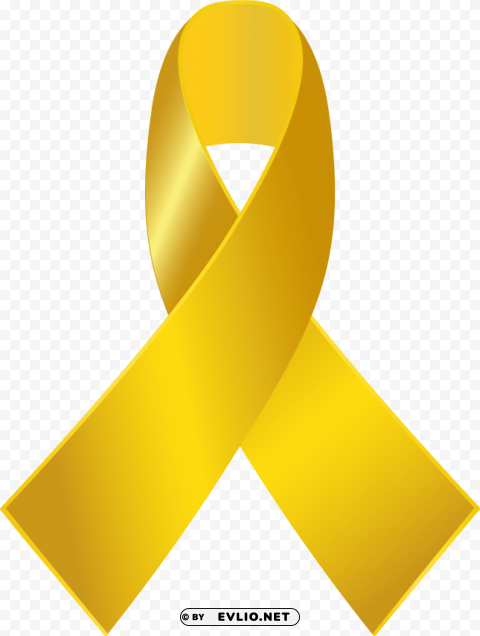 gold cancer ribbon PNG with transparent background for free