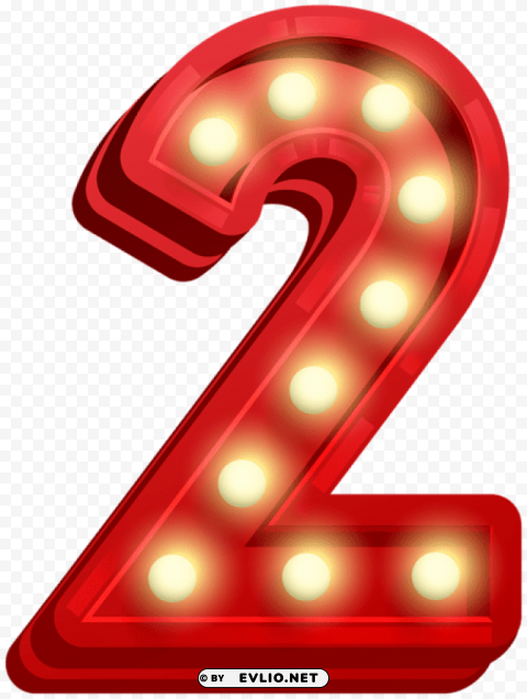number two glowing HighResolution Transparent PNG Isolated Graphic