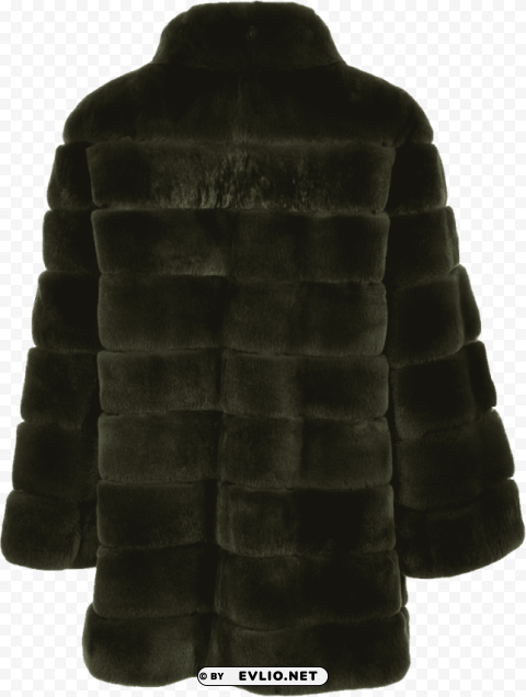 salomon womens fur coat back side Isolated Artwork in HighResolution Transparent PNG