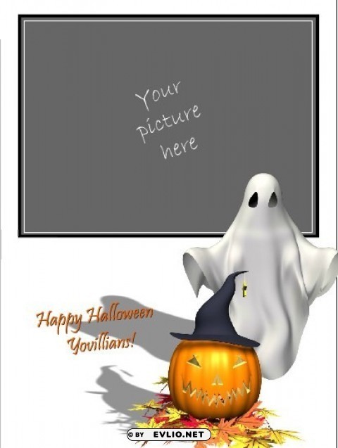 Halloween-pumpkin-ghost-frame Transparent Background Isolated PNG Figure