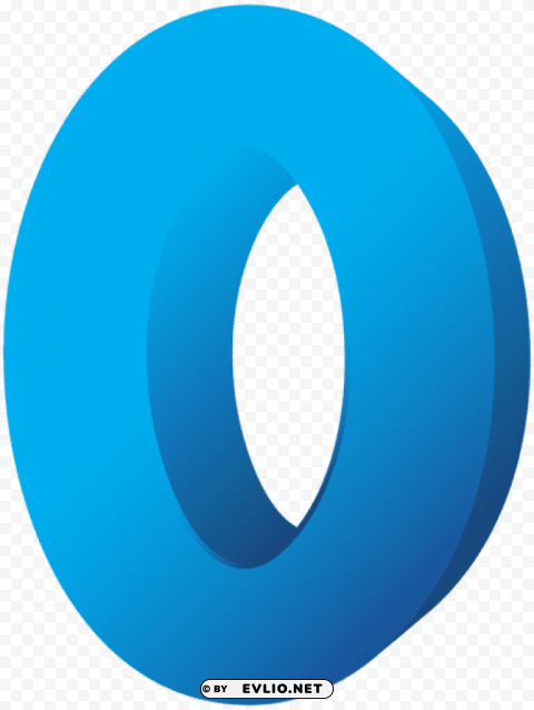 blue number zero transparent ClearCut Background Isolated PNG Design