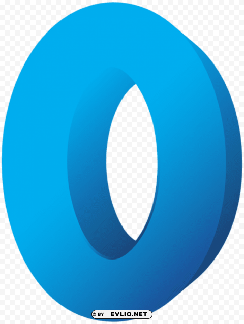 Blue Number Zero Transparent ClearCut Background Isolated PNG Design