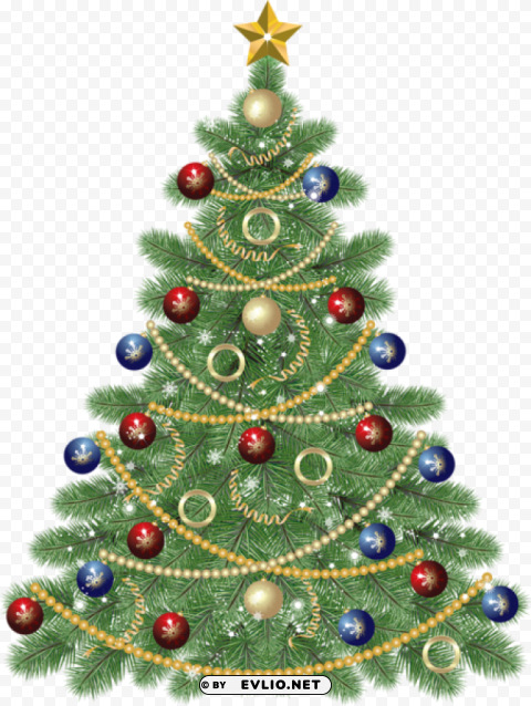 large christmas tree with star PNG Image with Transparent Isolated Design