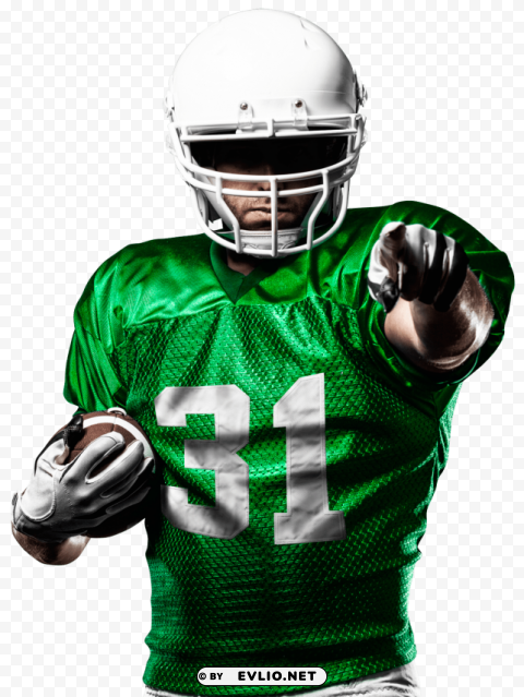 american football player pointing at you PNG images with transparent overlay