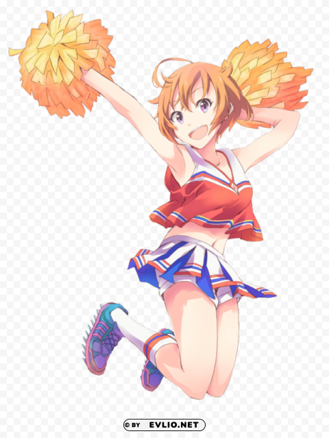 anime cheerleader jumping Isolated Icon with Clear Background PNG