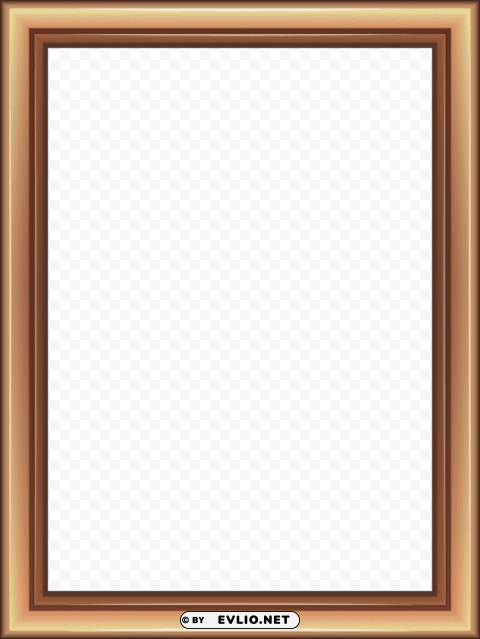 transparent classic brown frame Isolated Object on Clear Background PNG