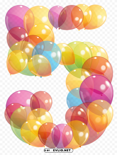 transparent five number of balloons Clear PNG pictures bundle