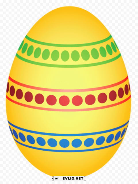 yellow colorful dotted easter egg clipairt picture Isolated Design on Clear Transparent PNG