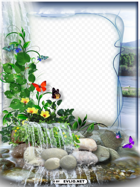 beautiful transparent nature photo frames PNG graphics with clear alpha channel collection