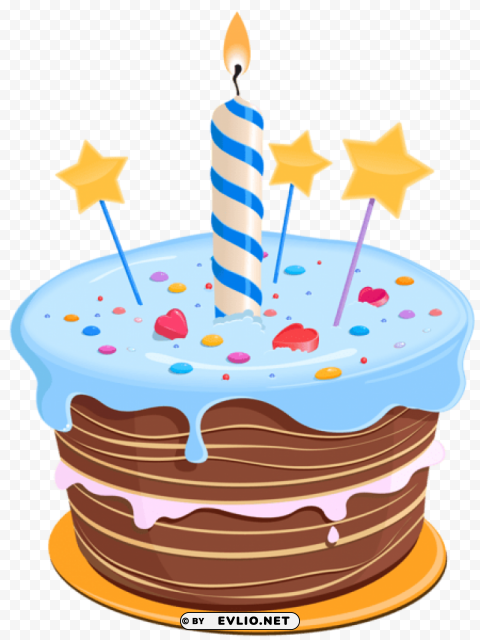 birthday cake with stars Clear Background PNG with Isolation