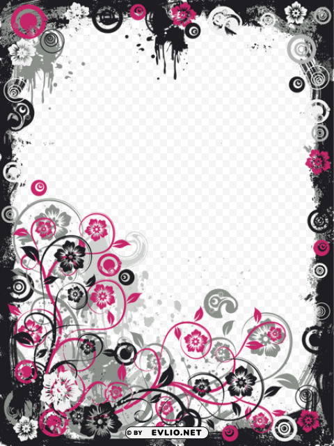 black and pink modern frame Transparent PNG pictures for editing
