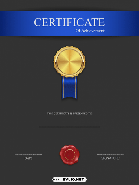 blue and black certificate template PNG clear images