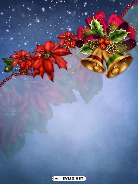 blue christmaswith bells and bow PNG files with no backdrop wide compilation