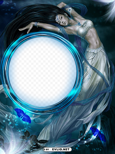 blue fantasy transparent frame PNG images with no background essential