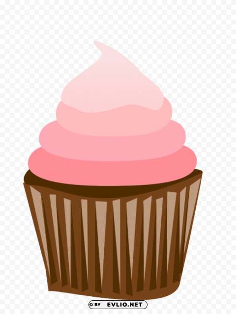 cartoon cupcake pink topping Clear background PNG images diverse assortment