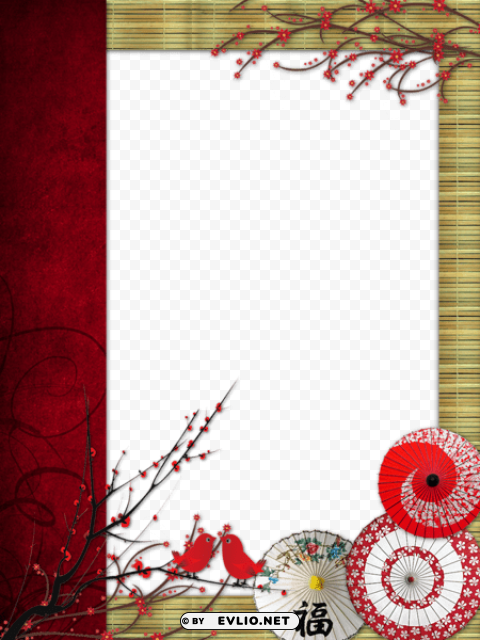 japanese stylephoto frame PNG images for graphic design
