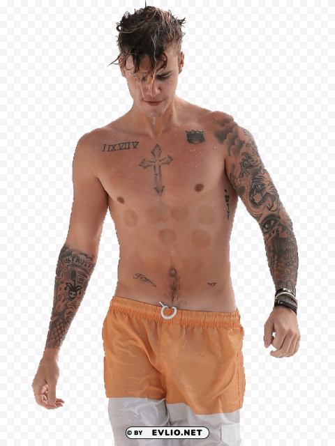 justin bieber topless PNG Object Isolated with Transparency