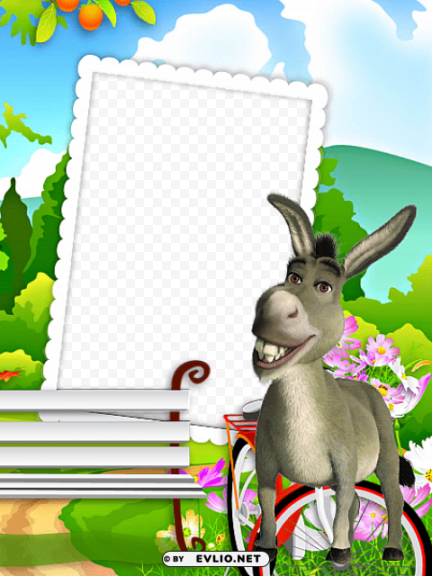 kids frame with donkey HighQuality Transparent PNG Isolated Artwork