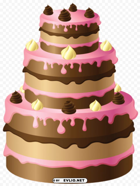 large chocolate cake with pink cream Free PNG images with alpha transparency PNG images with transparent backgrounds - Image ID 9eb082ec