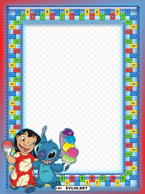 lilo and stitch kids transparent photo frame PNG files with clear background