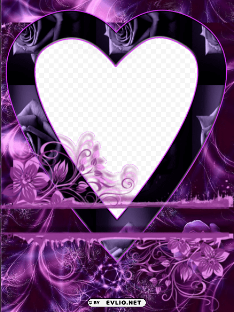 Purple Abstract Heartphoto Frame PNG Images Alpha Transparency