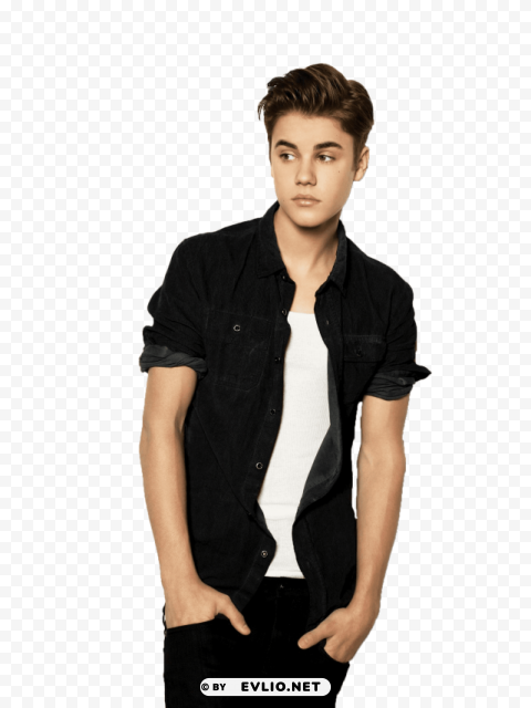 standing justin bieber Clear Background Isolated PNG Illustration