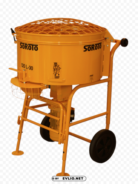 yellow soroto cement mixer PNG Object Isolated with Transparency