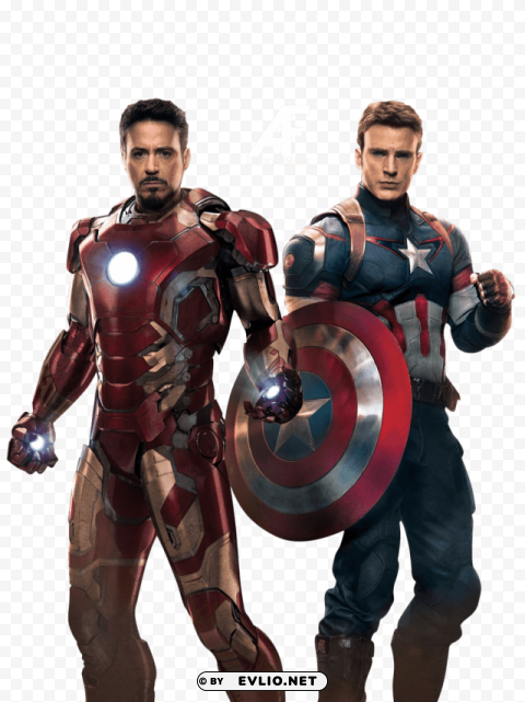 avengers ironman captain america Isolated Design on Clear Transparent PNG