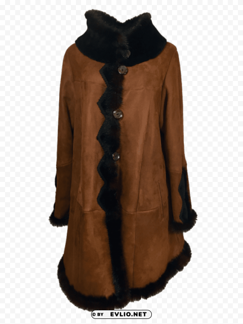 fur coat brown Clean Background Isolated PNG Object