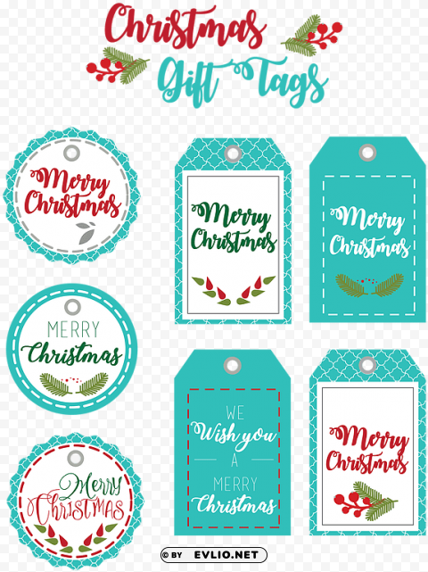 with you these cute christmas gift tags - illustratio Transparent PNG Isolated Element with Clarity