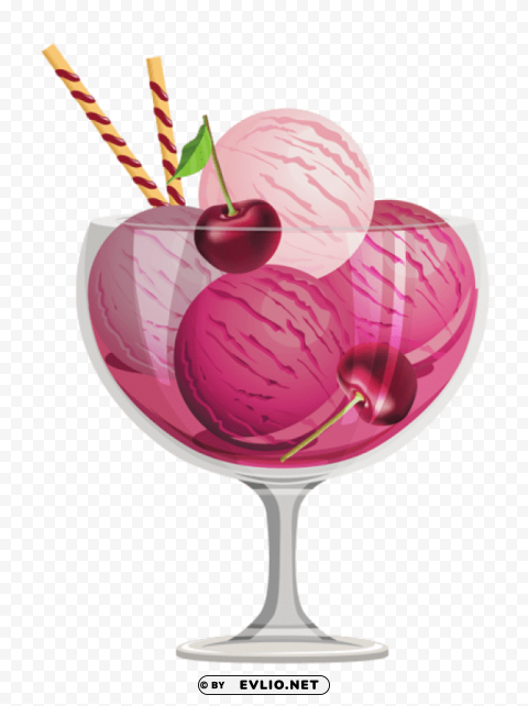 cherry ice cream sundae PNG images without subscription