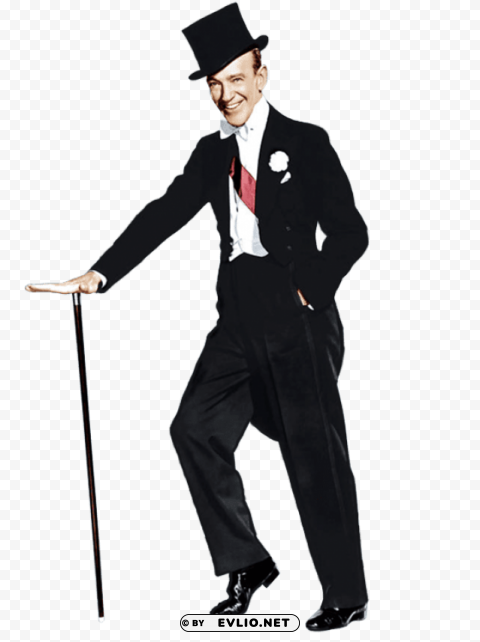 dancer fred astaire sideview Transparent Background PNG Isolated Design