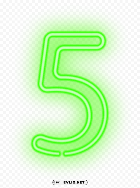 five neon green ClearCut Background PNG Isolation