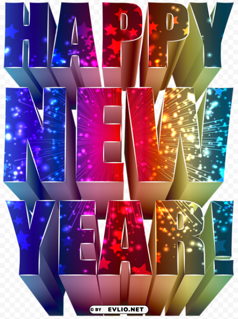 happy new year text decoration PNG icons with transparency