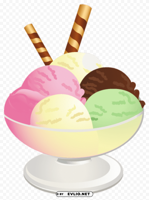 ice cream sundae Isolated Item on Clear Transparent PNG