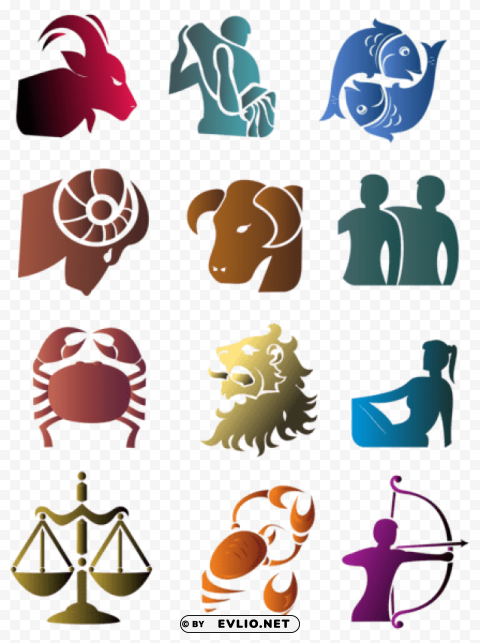 zodiac signs set largepicture Transparent PNG graphics complete collection