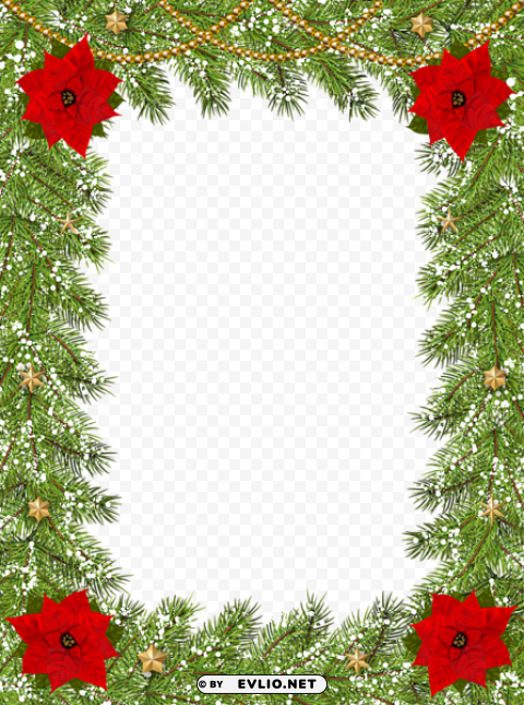 Transparent Christmas Border Frame PNG Image With Clear Isolated Object