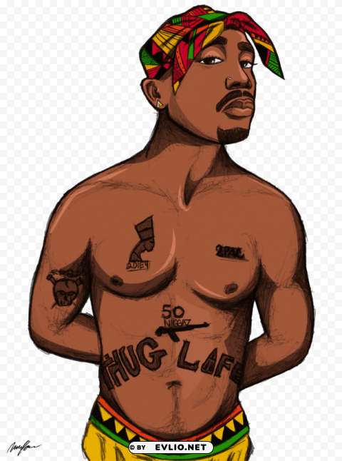 2pac Transparent Background PNG Isolated Design
