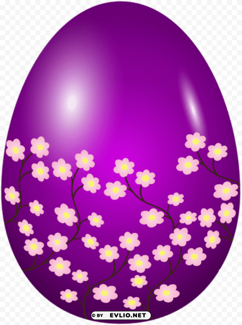 easter spring egg purple Isolated Design Element in Clear Transparent PNG