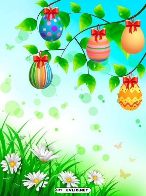 easterwith eggs PNG isolated