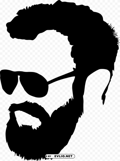 hipster with sunglasses silhouette PNG Image Isolated on Transparent Backdrop