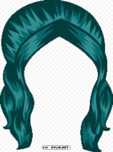 rainforest chunk hairstyle blue Isolated Design Element on PNG