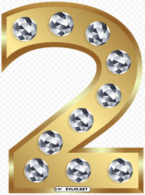 two gold number PNG for digital art